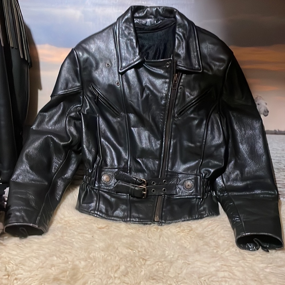 Vintage thick heavy leather jacket